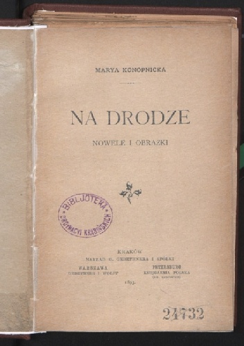 Okładka: Maria Konopnicka - Na drodze. Nowele i obrazki