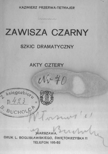 Okładka: Kazimierz Przerwa-Tetmajer - Zawisza Czarny