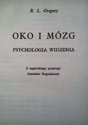 Okładka: Richard Langton Gregory - Oko i mózg. Psychologia widzenia