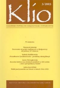 Okładka: Krzysztof Mikulski - Klio. czasopismo poświęcone dziejom Polski i powszechnym 3/2003