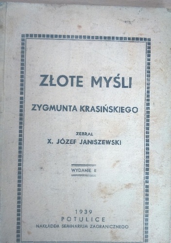 Okładka: Zygmunt Krasiński - Złote myśli Zygmunta Krasińskiego