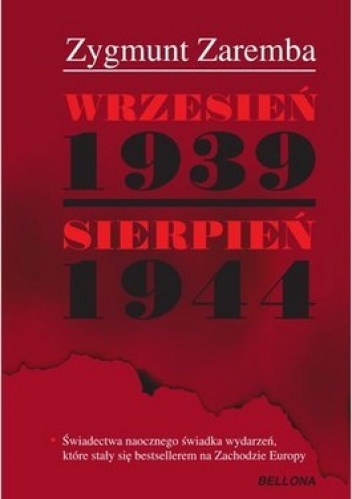 Okładka: Zygmunt Zaremba - Wrzesień 1939 sierpień 1944