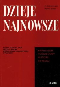 Okładka: Tadeusz Wolsza - Dzieje najnowsze 2 - 2003