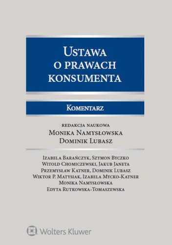 Okładka: Dominik Lubasz - Ustawa o prawach konsumenta. Komentarz