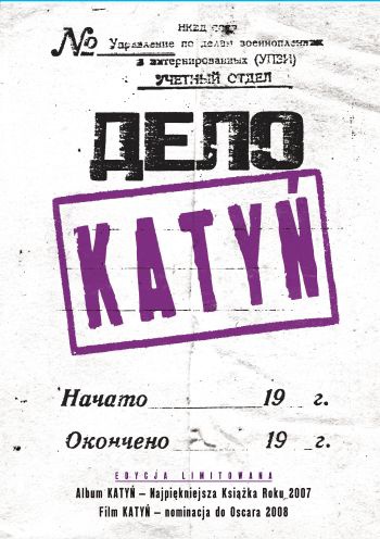 Okładka: Andrzej Wajda - Katyń + film DVD ''Katyń'' (edycja limitowana)