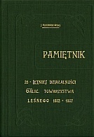 Okładka: Ignacy Szczerbowski - Pamiętnik 25-letniej działalności Galicyjskiego Towarzystwa Leśnego 1882-1907