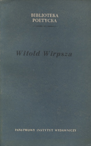 Okładka: Witold Wirpsza - Poematy i wiersze wybrane