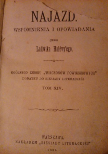 Okładka: Ludwik Halevy - Najazd. Wspomnienia i opowiadania
