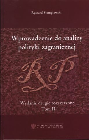 Okładka: Ryszard Stemplowski - Wprowadzenie do analizy polityki zagranicznej RP. Tom II - Aneksy