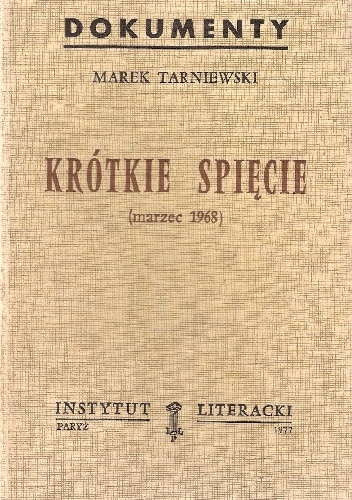Okładka: Jakub Karpiński - Krótkie spięcie (marzec 1968)