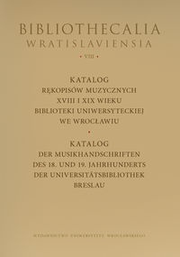 Okładka: Aniela Kolbuszewska - Katalog rękopisów muzycznych XVIII-XIX wieku Biblioteki Uniwersyteckiej we Wrocławiu