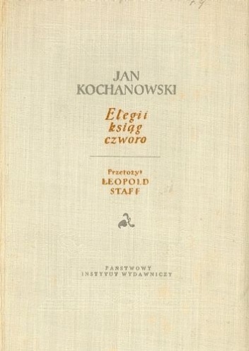 Okładka: Jan Kochanowski - Elegii ksiąg czworo