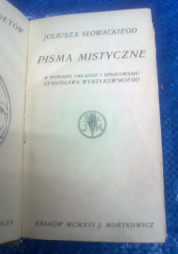 Okładka: Juliusz Słowacki - Pisma Mistyczne