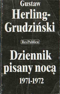 Okładka: Gustaw Herling-Grudziński - Dziennik pisany nocą 1971-1972