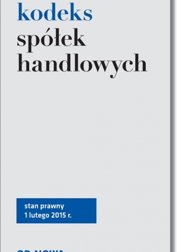 Okładka: Lech Krzyżanowski - Kodeks spółek handlowych - broszura