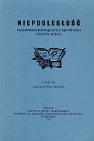 Okładka:  Redakcja pisma Niepodległość - Niepodległość. Czasopismo poświęcone najnowszym dziejom Polski. Tom LVII
