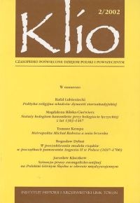Okładka: Krzysztof Mikulski - Klio. Czasopismo poświęcone dziejom Polski i powszechnym 2/2002