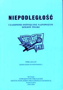 Okładka:  Redakcja pisma Niepodległość - Niepodległość. Czasopismo poświęcone najnowszym dziejom Polski. Tom LIII-LIV