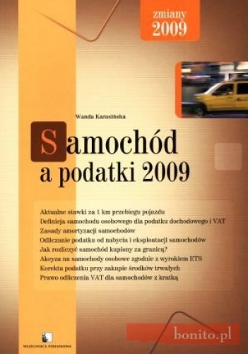 Okładka: Wanda Karasińska - Samochód a podatki 2009