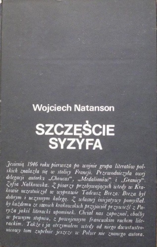 Okładka: Wojciech Natanson - Szczęście Syzyfa