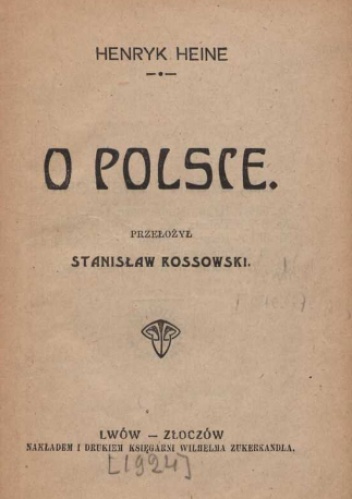 Okładka: Heinrich Heine - O Polsce