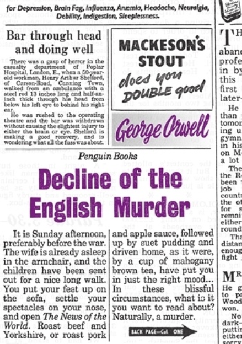 Okładka: George Orwell - Decline of the English Murder