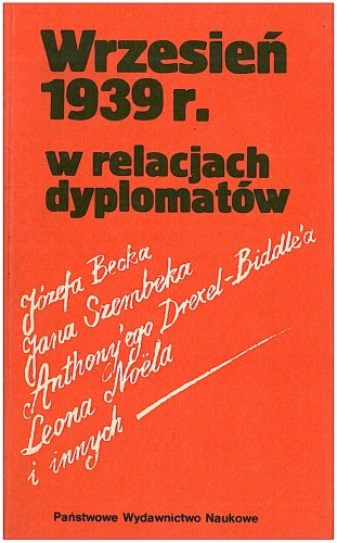 Okładka: Jan Włodziemierz Szembek - Wrzesień 1939 r. w relacjach dyplomatów