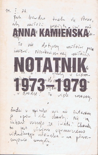 Okładka: Anna Kamieńska - Notatnik 1973-1979