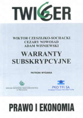Okładka: Wiktor Czeszejko-Sochacki - Warranty subskrypcyjne