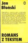 Okładka: Jan Błoński - Romans z tekstem