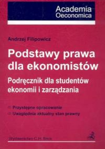 Okładka: Andrzej Filipowicz - Podstawy prawa dla ekonomistów