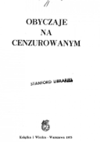 Okładka: Andrzej A. Dobrzyński - Obyczaje na cenzurowanym