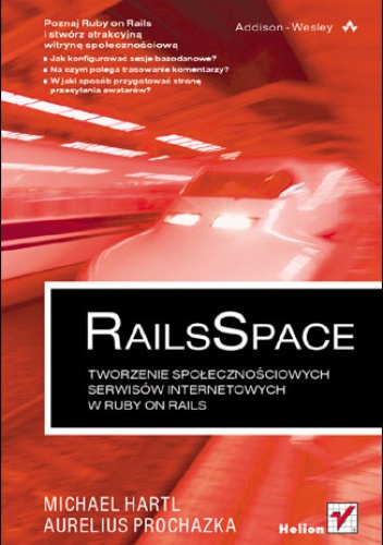 Okładka: Michael Hartl - RailsSpace. Tworzenie społecznościowych serwisów internetowych w Ruby on Rails