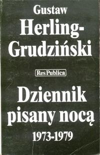 Okładka: Gustaw Herling-Grudziński - Dziennik pisany nocą 1973-1979