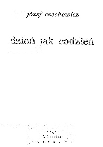 Okładka: Józef Czechowicz - Dzień jak co dzień