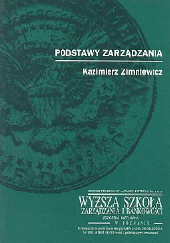 Okładka: Kazimierz Zimniewicz - Podstawy zarządzania