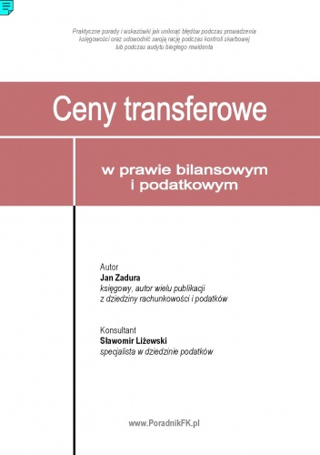 Okładka: Jan Zadura - Ceny transferowe w prawie bilansowym i podatkowym - e-book