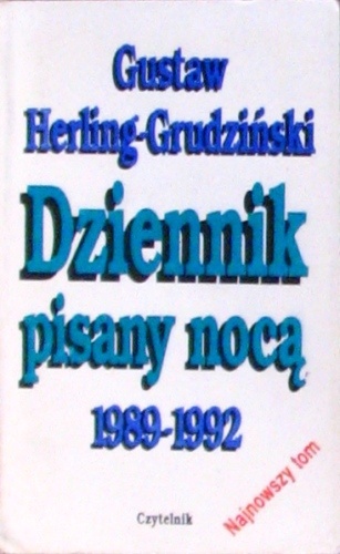 Okładka: Gustaw Herling-Grudziński - Dziennik pisany nocą 1989-1992