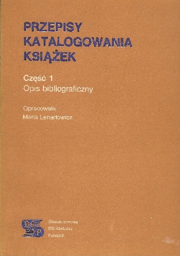 Okładka: Maria Lenartowicz - Przepisy katalogowania książek