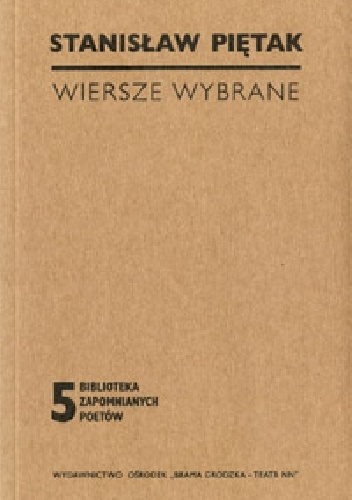 Okładka: Stanisław Piętak - Wiersze wybrane