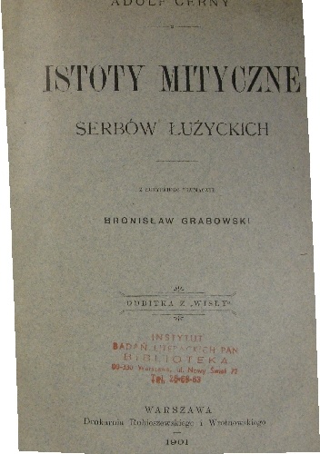 Okładka: Adolf Černý - Istoty mityczne Serbów łużyckich