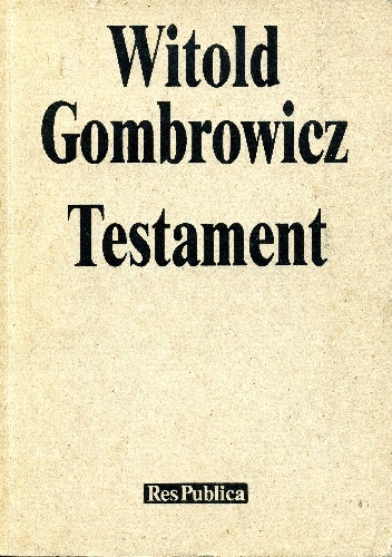 Okładka: Witold Gombrowicz - Testament