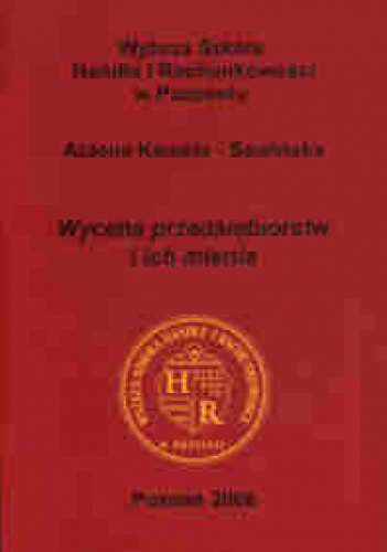 Okładka: Aldona Kamela-Sowińska - Wycena przedsiębiorstw i ich mienia