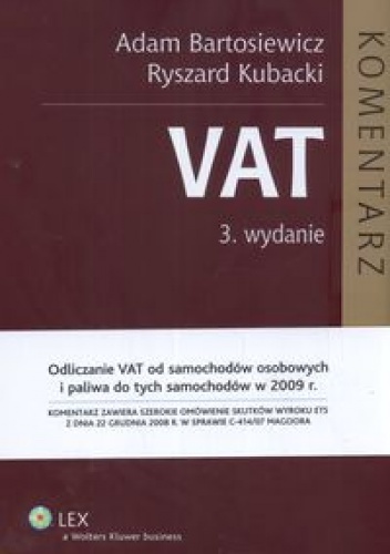 Okładka: Ryszard Kubacki - Vat Komentarz