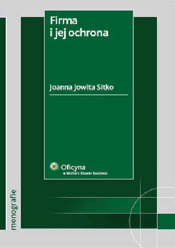 Okładka: Joanna Sitko - Firma i jej ochrona
