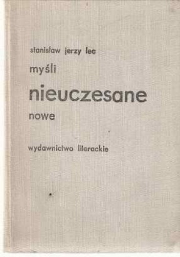Okładka: Stanisław Jerzy Lec - Myśli nieuczesane nowe