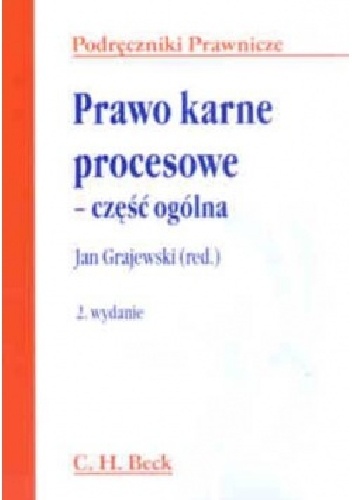 Okładka:  - Prawo karne procesowe - część ogólna