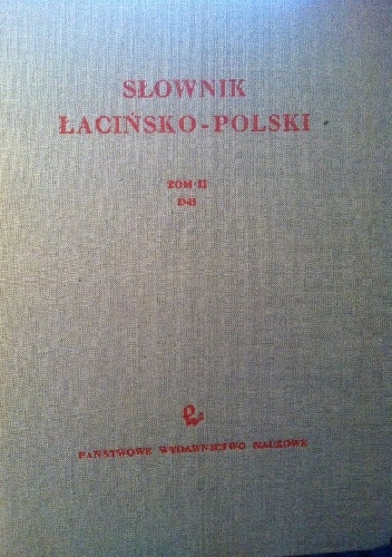 Okładka: Marian Plezia - Słownik polsko-łaciński t II D-H