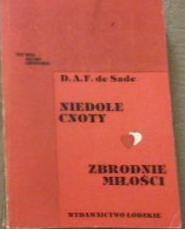 Okładka: Donatien Alphonse François de Sade - Niedole cnoty. Zbrodnie miłości