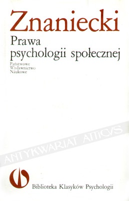 Okładka: Florian Znaniecki - Prawa psychologii społecznej